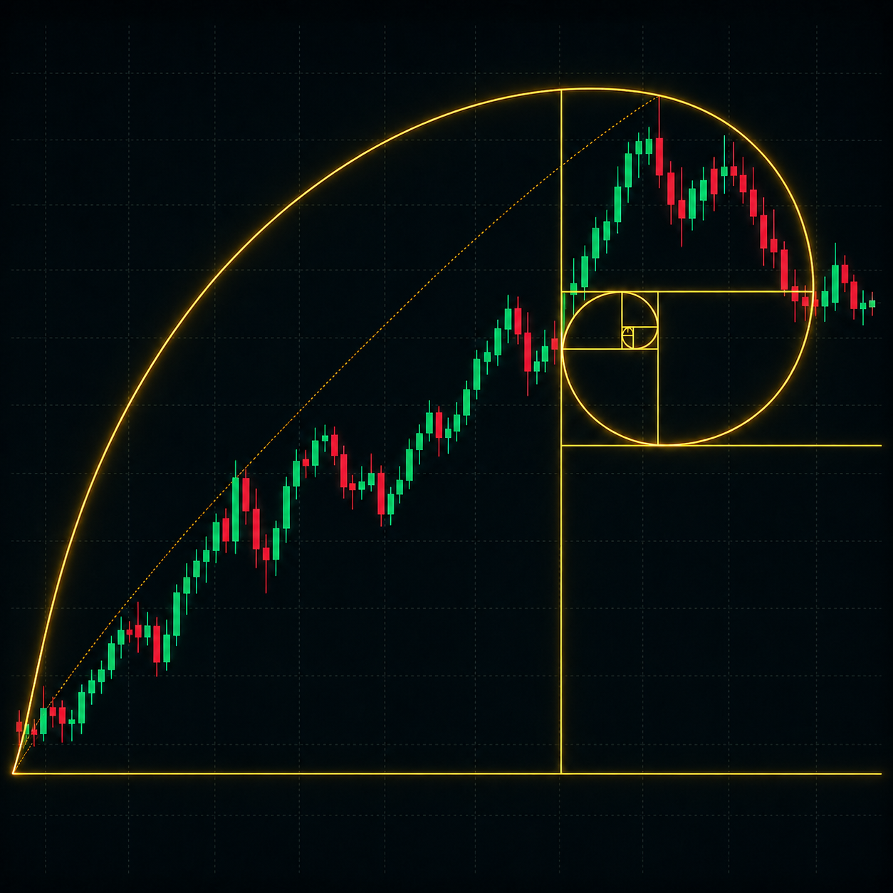 Perfect Chart golden-ratio candlestick market artwork
